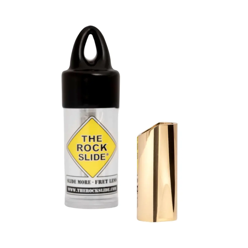 The Rock Slide Polished Brass Guitar Slide - Large 1