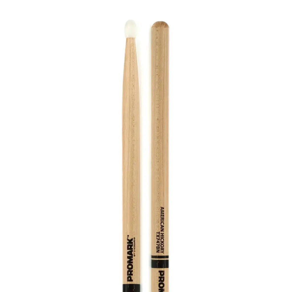 Promark Hickory 747B "Super Rock" Nylon Tip 1