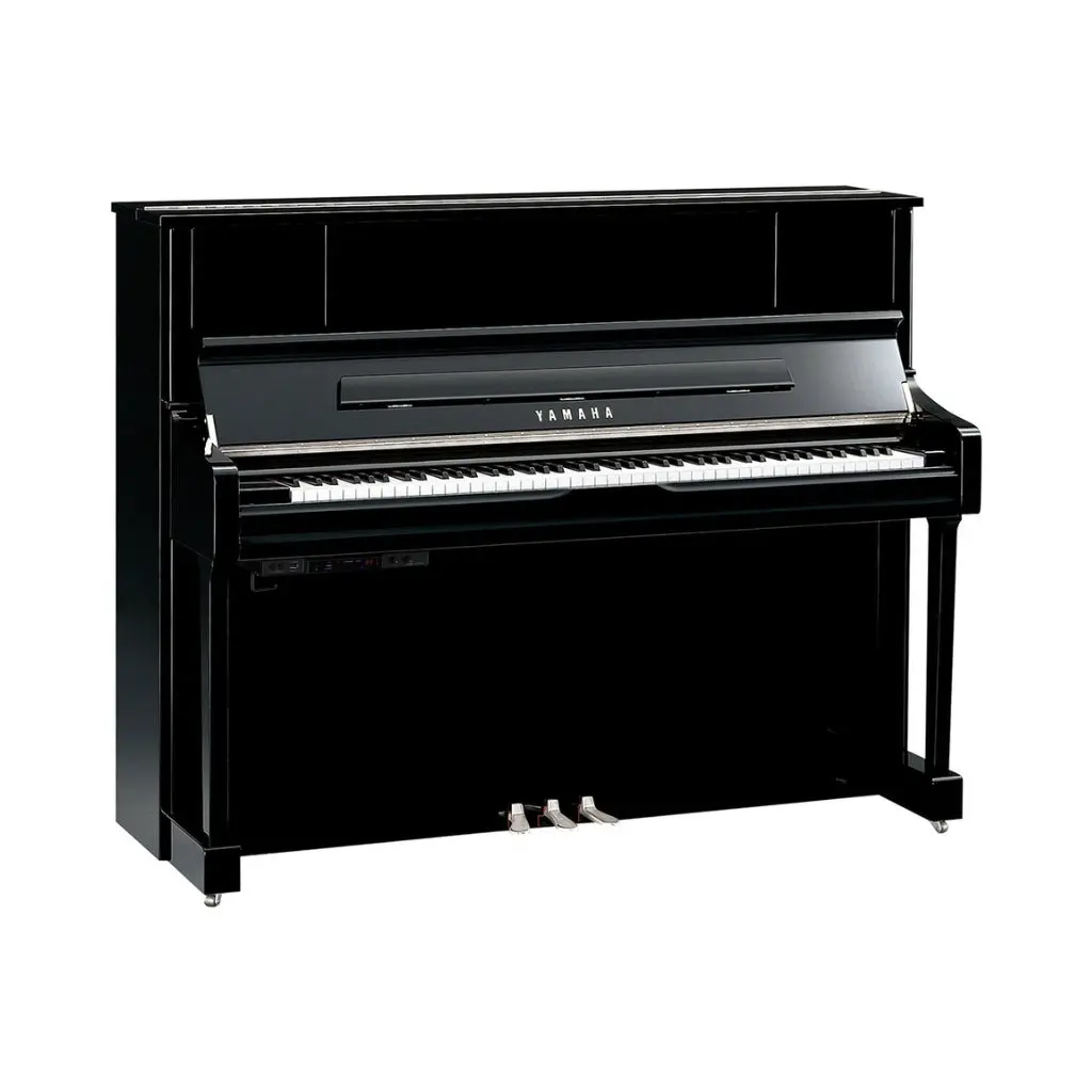 Yamaha U1jsc3pec 121Cm Upright Piano With Sc3 Silent System In Polished Ebony With Chrome Fittings 1