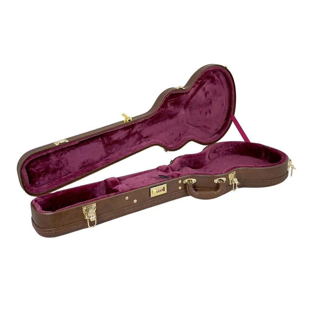 Premium Lp Case - Brown W/ Red Plush Interior 1