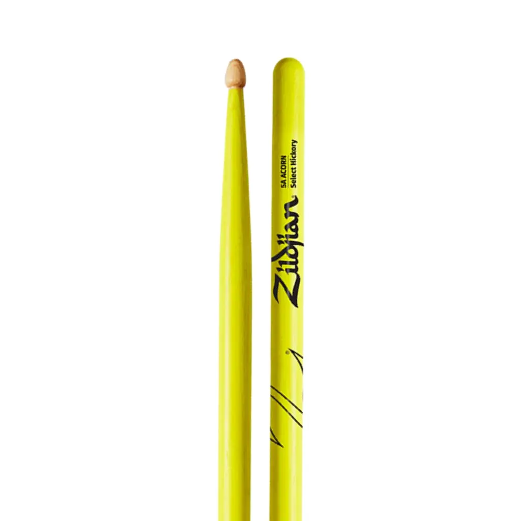 Zildjian 5A Acorn Wood - Neon Yellow 1