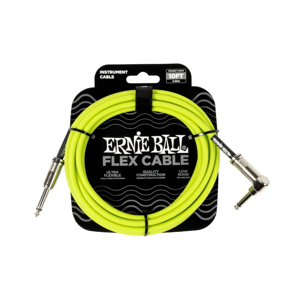 Ernie Ball Flex Instrument Cable - Green, 10 Feet 1