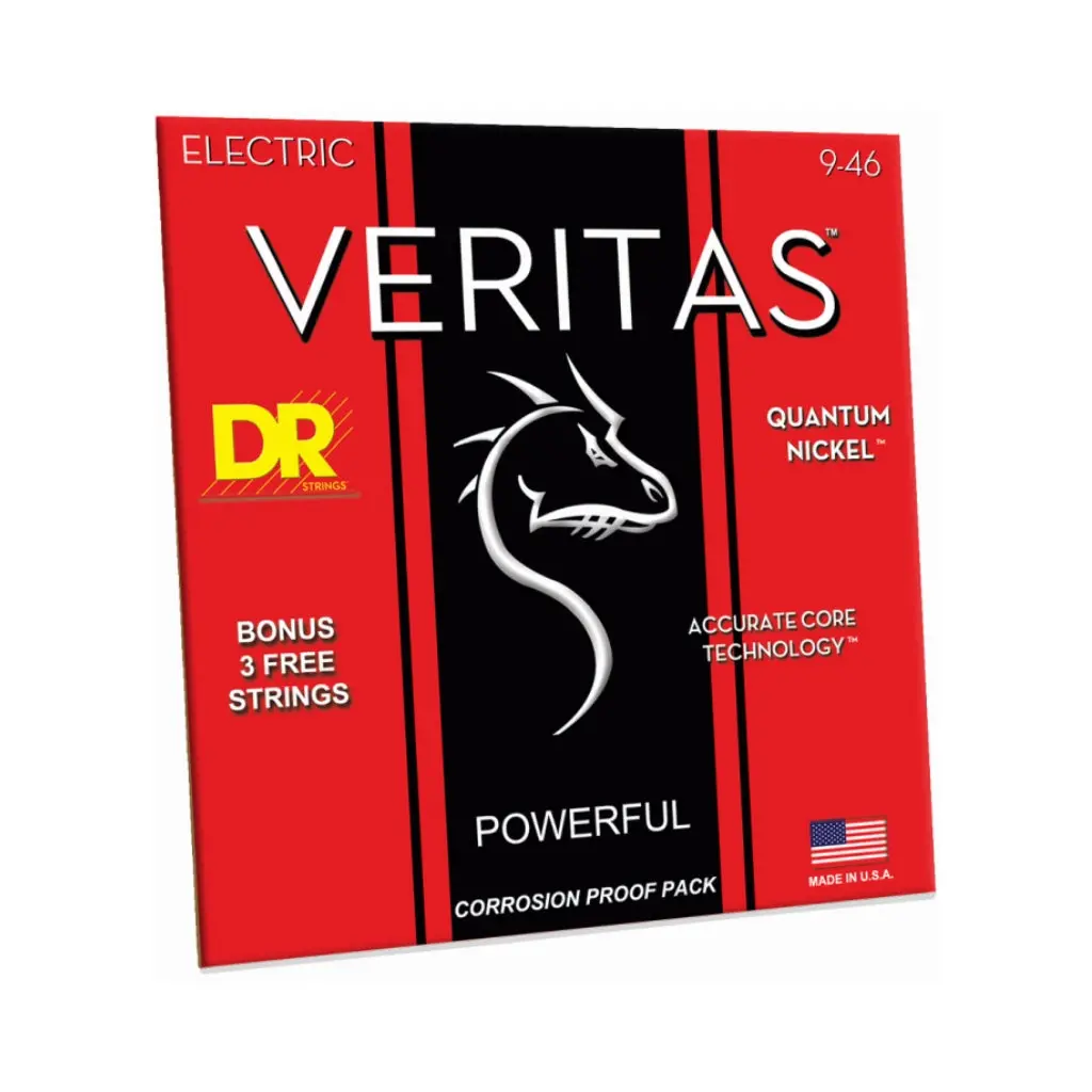 Dr Veritas Coated Core Technology Electric Guitar Strings - Light To Medium 9-46 1