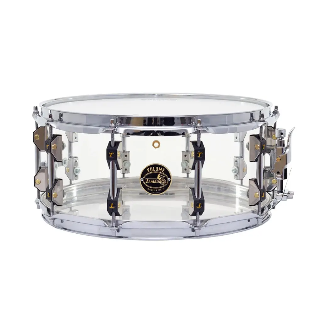 Tamburo Volume Series Acrylic Shell Snare Drum - 6.5 X 14 Inches, Natural 1