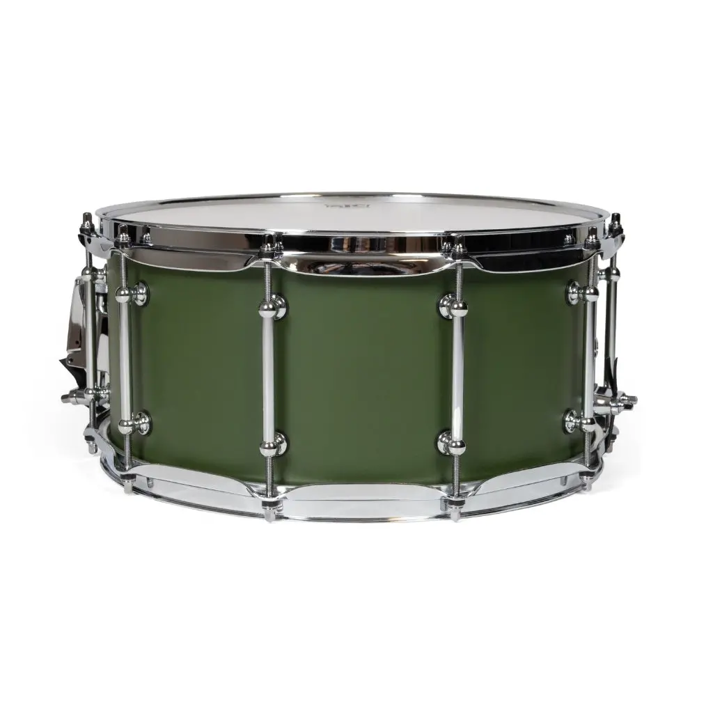 Sjc Custom Drums Navigator Snare Drum - 6.5 Inches X 14 Inches, Deep Olive Green 2
