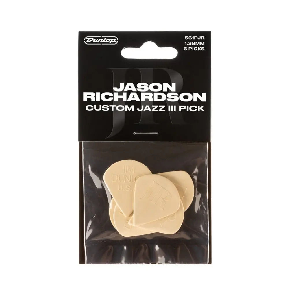 Dunlop 1.38Mm Jason Richardson Custom Jazz Iii Guitar Pick - Cream, 6Pack 1