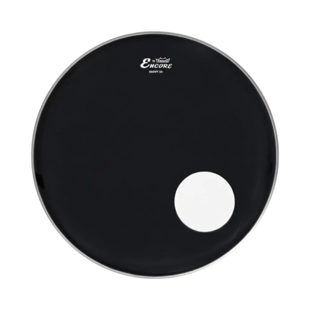 Remo Encore Ambassador Ebony With Sound Hole Resonant Drumhead - 20 Inches 1