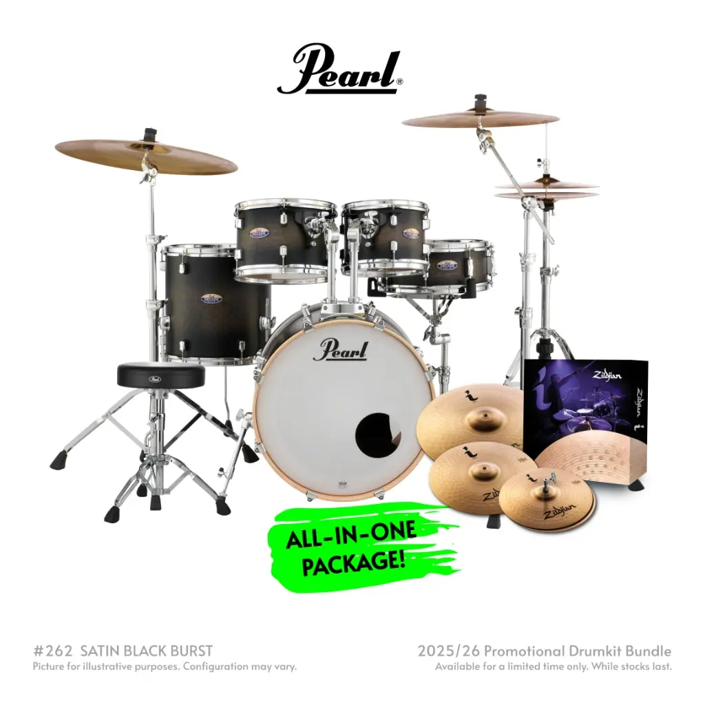 Pearl Decade Maple 5Pc 20" Fusion Increda-Bundle Drum Kit - Satin Black Burst 1