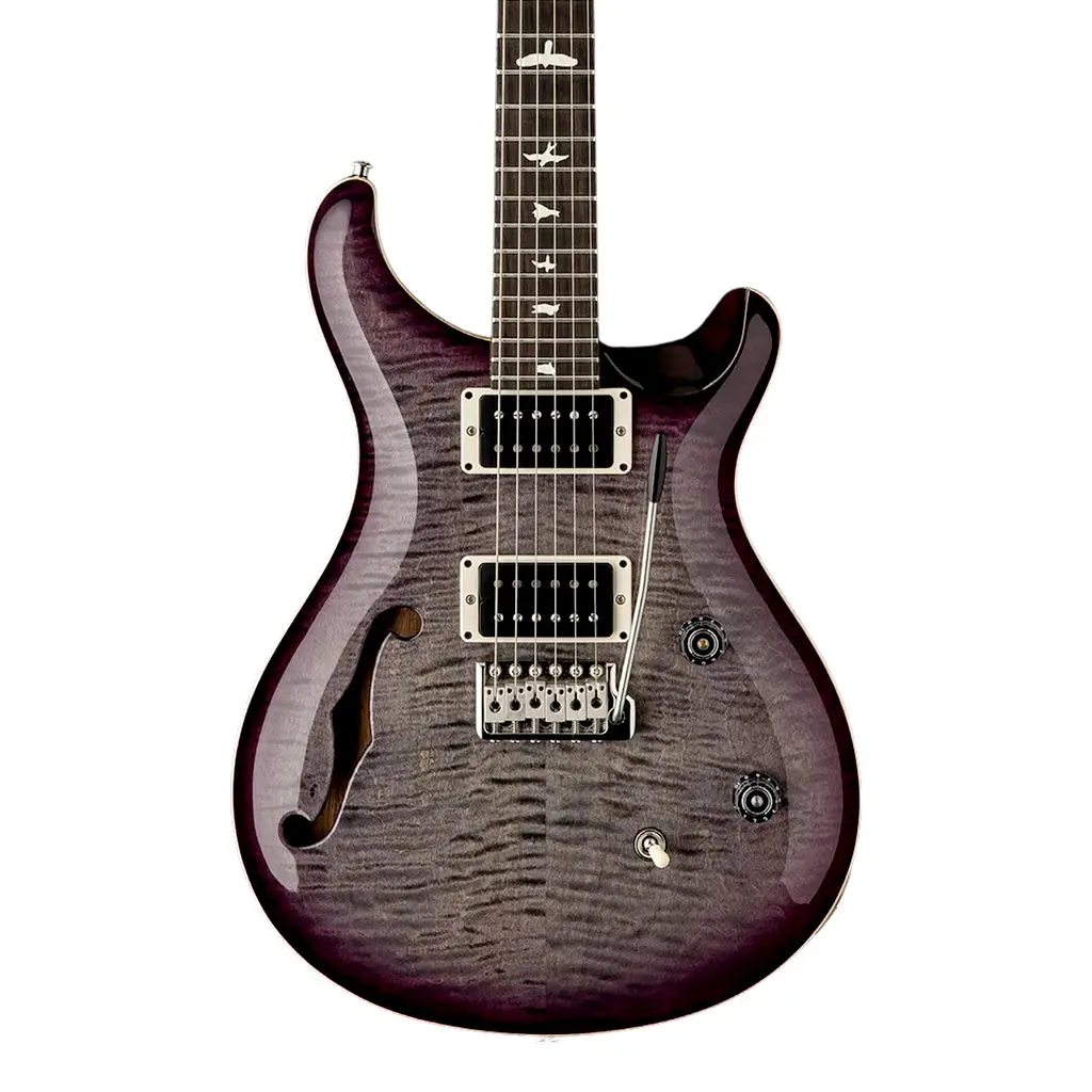 Prs Ce24 Semi Hollow Faded Grey Purple Burst 1