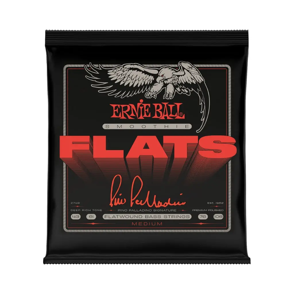 Ernie Ball 2749 Pino Palladino Smoothie Flats Electric Bass Guitar Strings - .043-.108 Medium 1