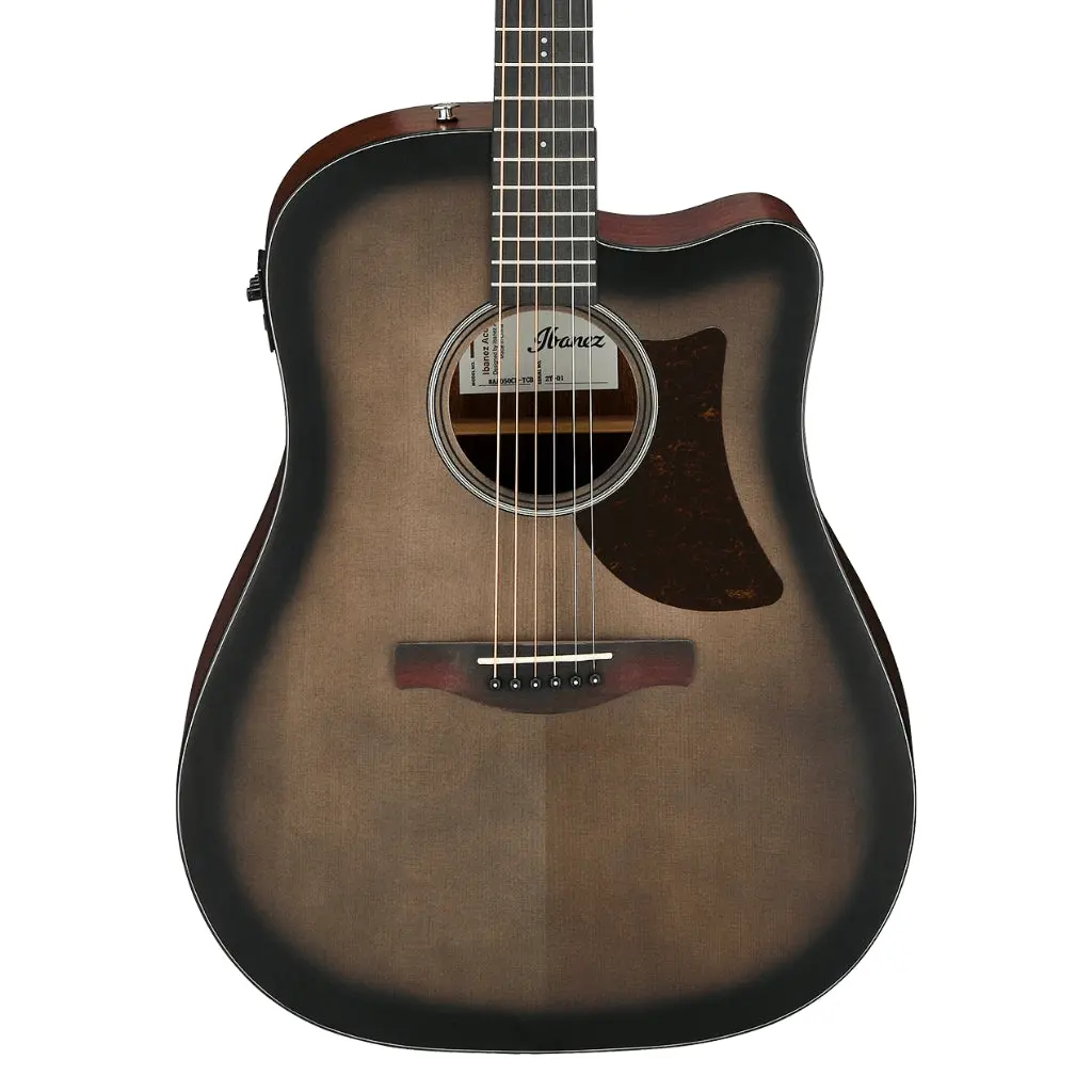 Ibanez Aad50ce Advanced Acoustic/Electric Guitar - Transparent Charcoal Burst Low Gloss 1