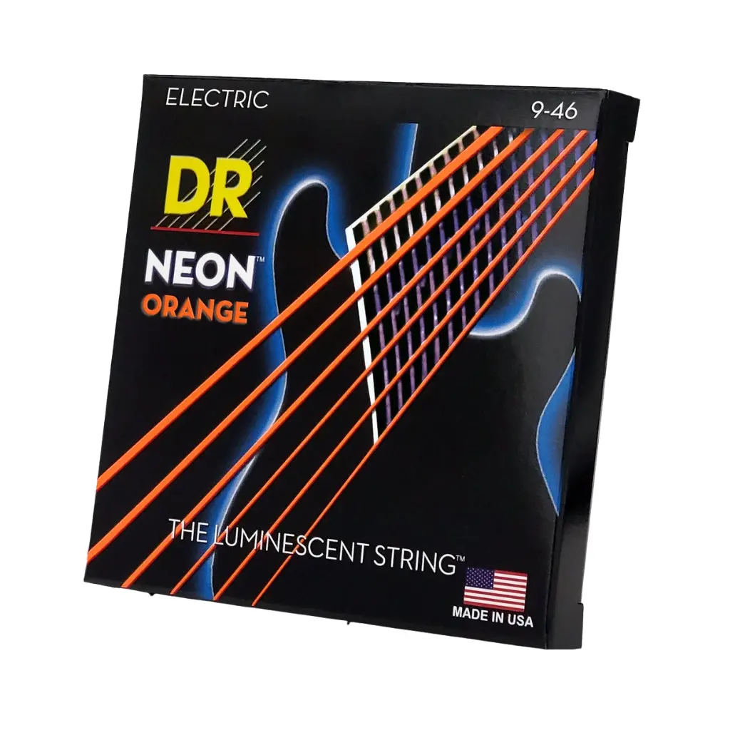 Dr Hi-Def Neon Orange K3 Coated Electric Guitar Strings - Light To Medium 9-46 1