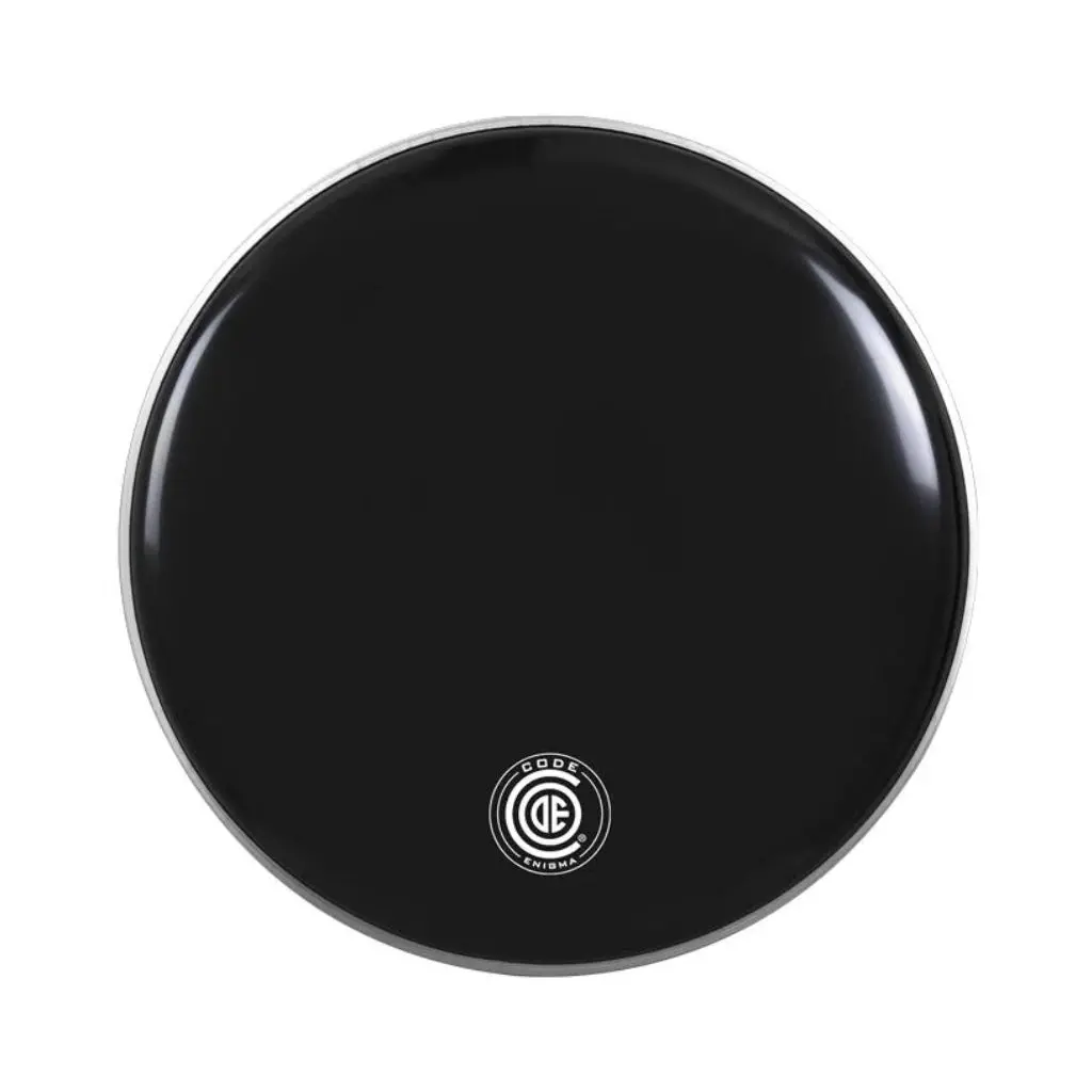 Code Enigma Black With Dampening Ring Bass Reso Drumhead- 18 Inches 1