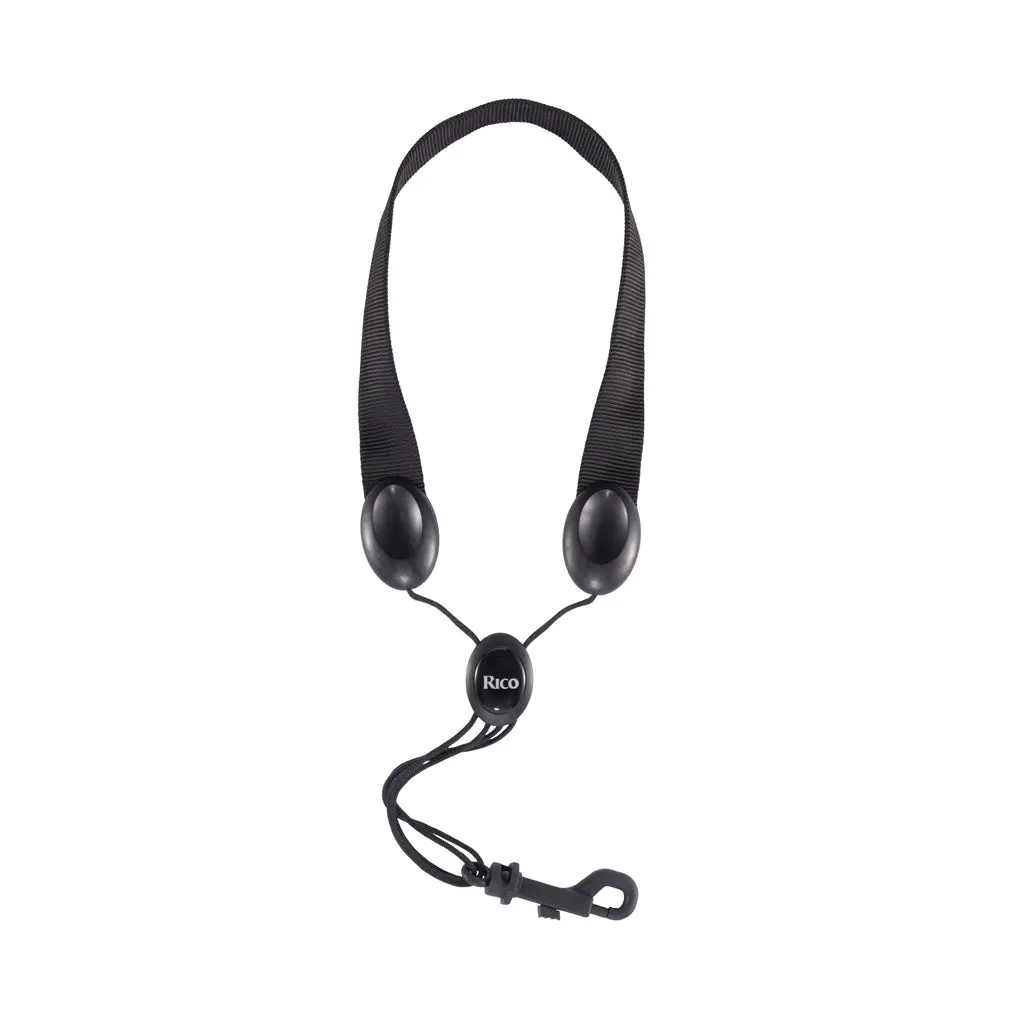 Rico Saxophone Strap, Soprano/Alto, Black Nylon - Snap Hook 1
