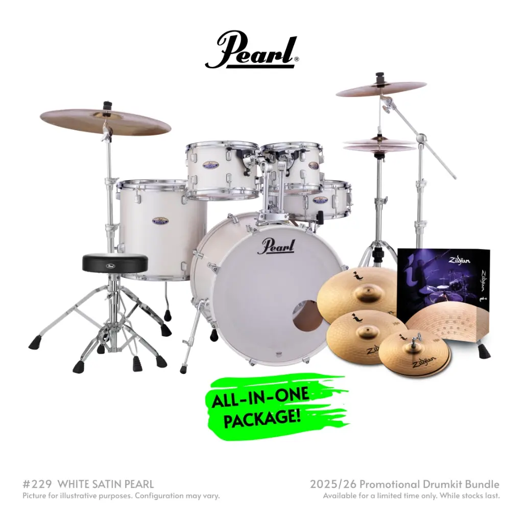 Pearl Decade Maple 5Pc 22" Fusion Increda-Bundle Drum Kit - White Satin Pearl 1