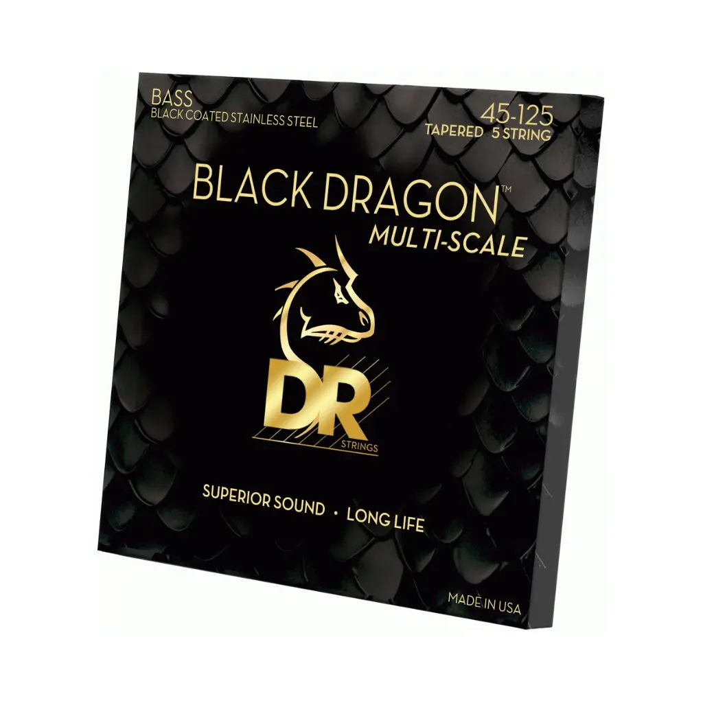 Dr Black Dragon 5-String Bass Guitar Strings - .045-.105 Medium Multi Scale 1