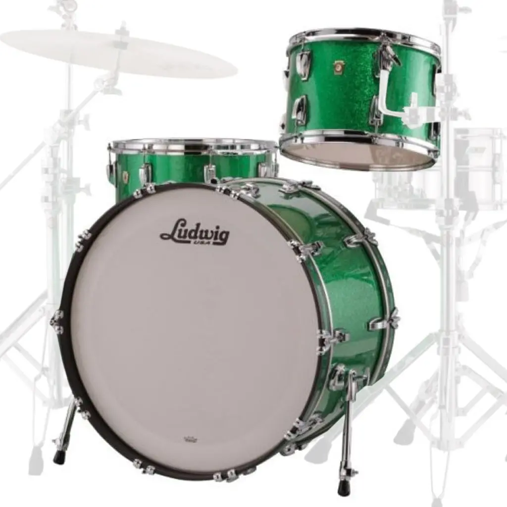 Ludwig Classic Maple 22" 3-Piece Shell Pack - Green Sparkle 1
