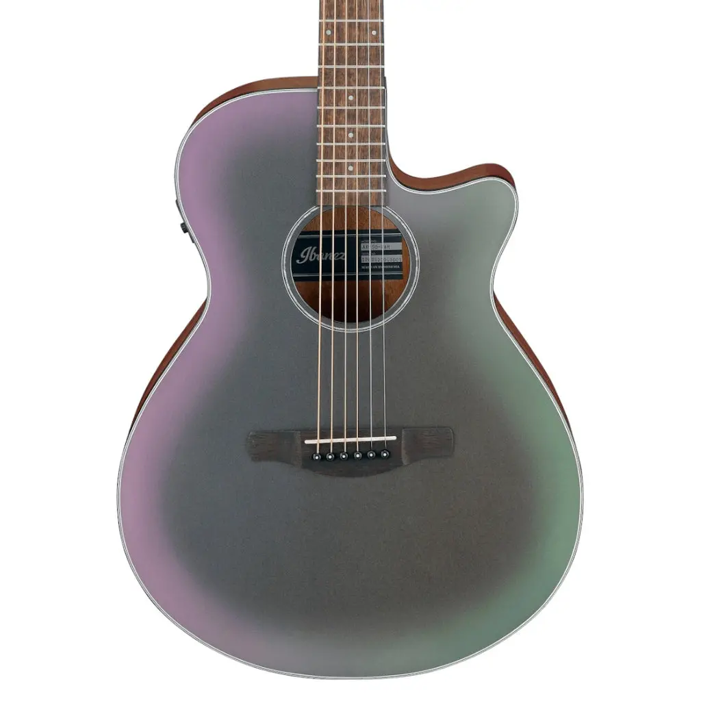 Ibanez Aeg50 Black Aurora Burst Matte Electro Acoustic Guitar 1