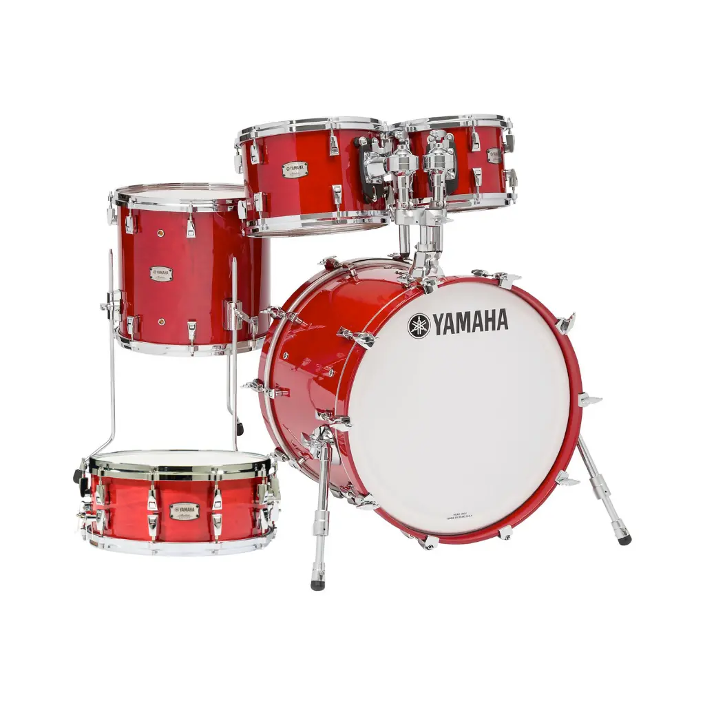 Yamaha Absolute Hybrid Maple Euro 5-Piece Drum Kit Package With 880 Hardware Pack - Red Autumn 1