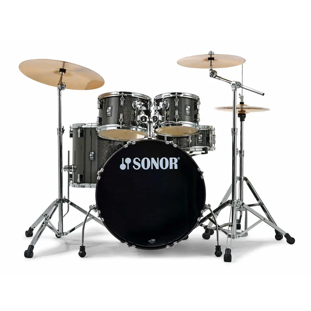 Sonor Aqx Stage Set W/ 4000 Series Hardware Set - Transparent Stain Black 1
