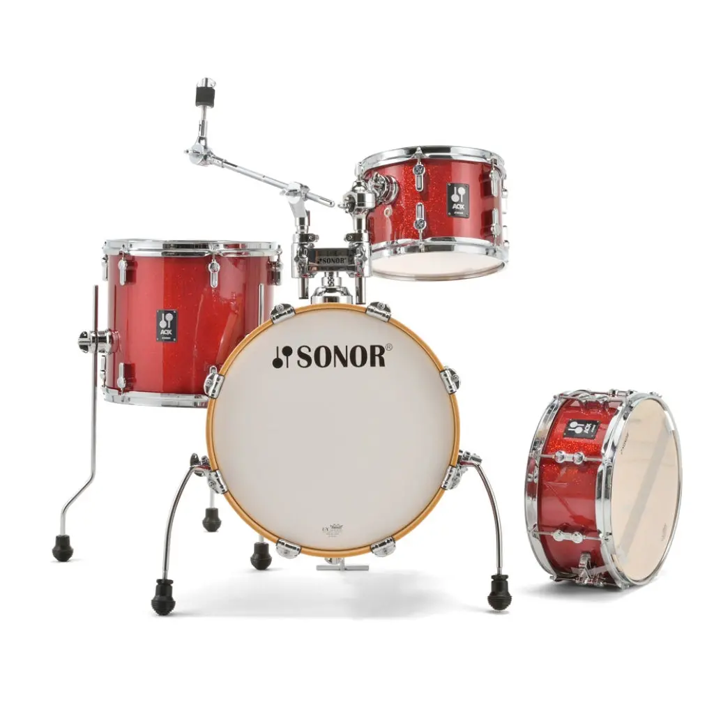 Sonor Aqx Series Jungle Drum Set, Red Moon Sparkle 1