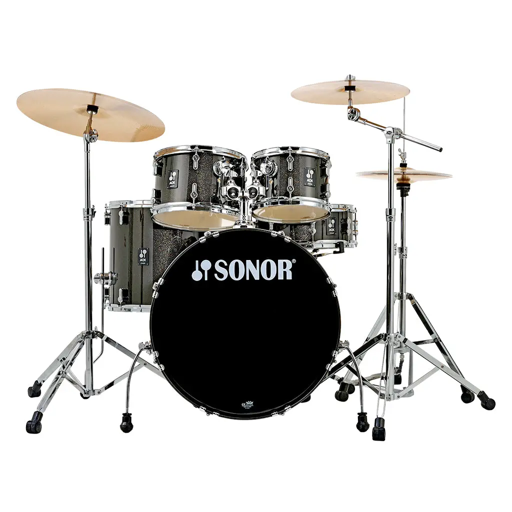 Sonor Aqx Series Studio 5-Piece Kit With 1000 Series Hardware Set & Cymbals - Black Midnight Sparkle 1