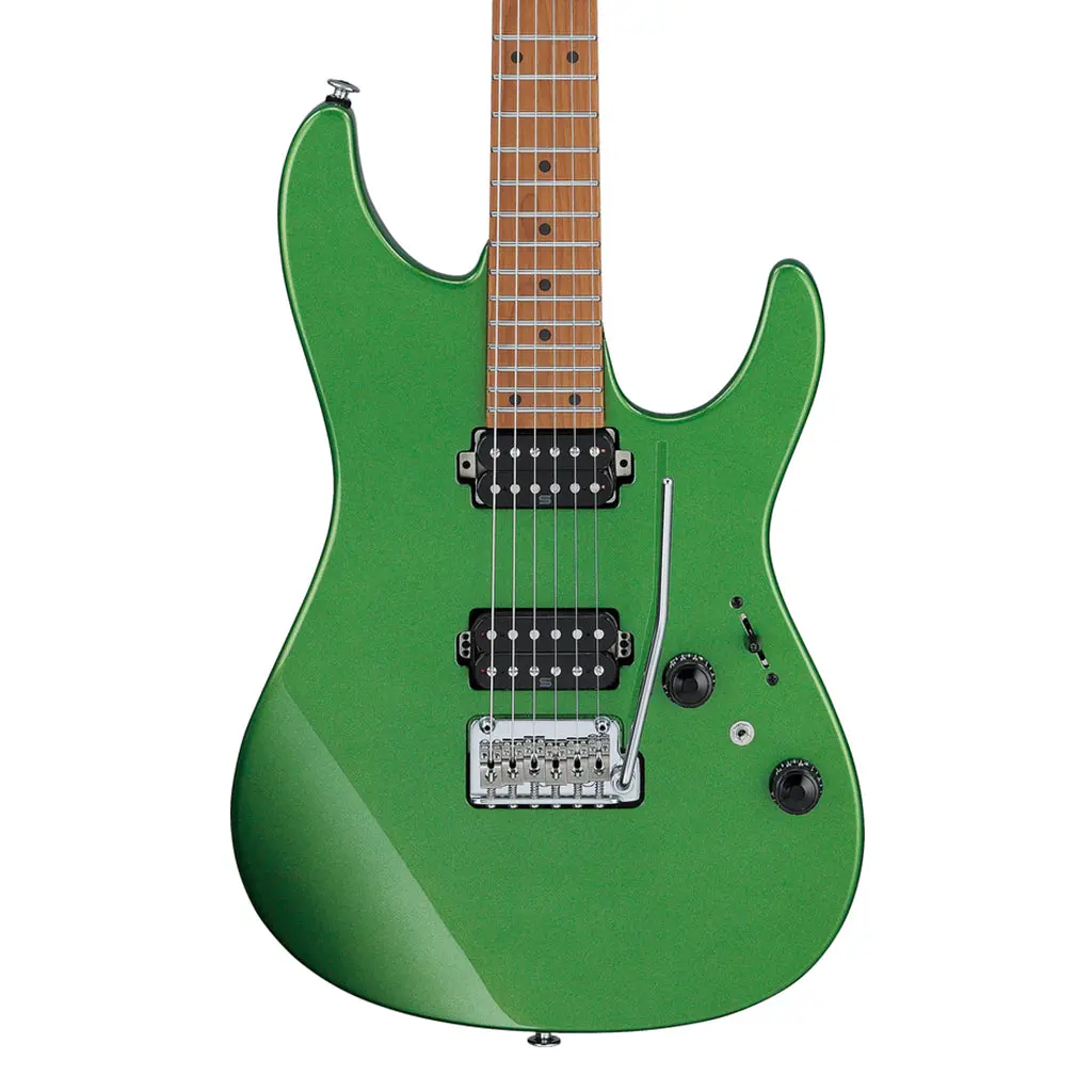 Ibanez Az2402 Electric Guitar With Roasted Maple Fretboard And Case - Apple Green Metallic 1