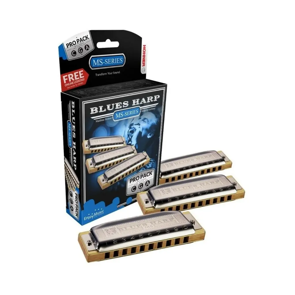 Hohner Ms Series Blues Harp Pro Triple Pack - Keys Of C, G, A 1