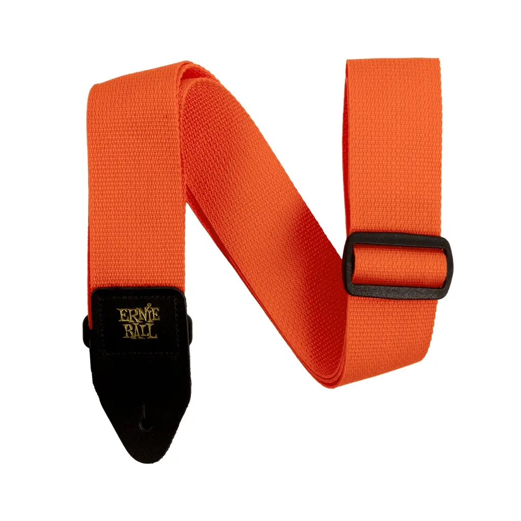 Ernie Ball Polypro Guitar Strap/Bass Strap - Orange And Black 1