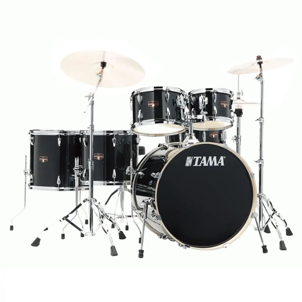 Tama Ip62h6w Imperialstar 6-Piece Complete Kit With 22" Bass Drum - Hairline Black 1