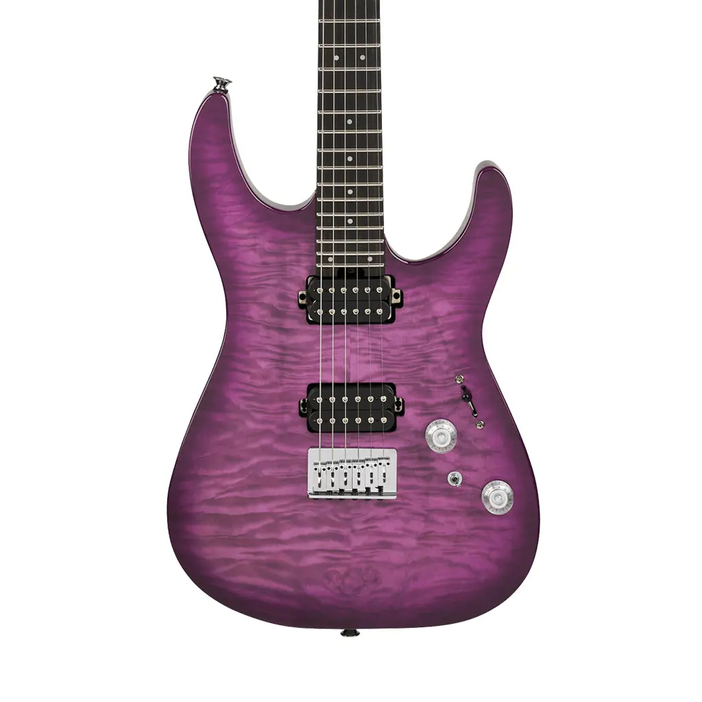 Charvel Pro-Mod Plus Dk24 Hh Ht Eb Qm Electric Guitar - Violet Radiance 1