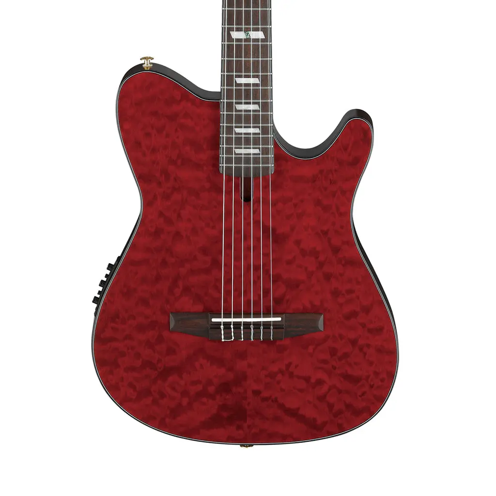 Ibanez Frh20qmn Nylon String Guitar Quilted Maple - Wine Red Low Gloss 1