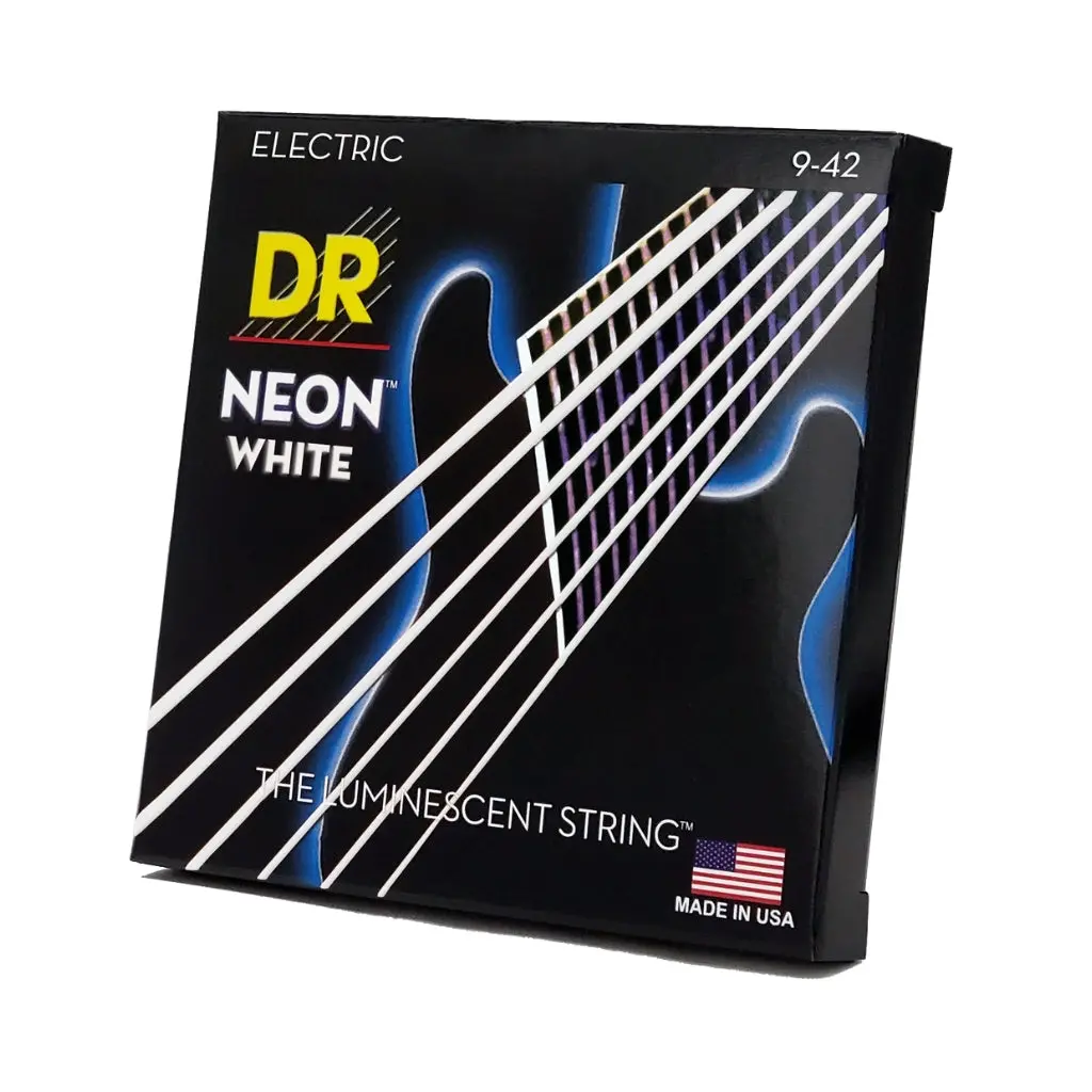 Dr Hi-Def Neon White K3 Coated Electric Guitar Strings – Light 9-42 1