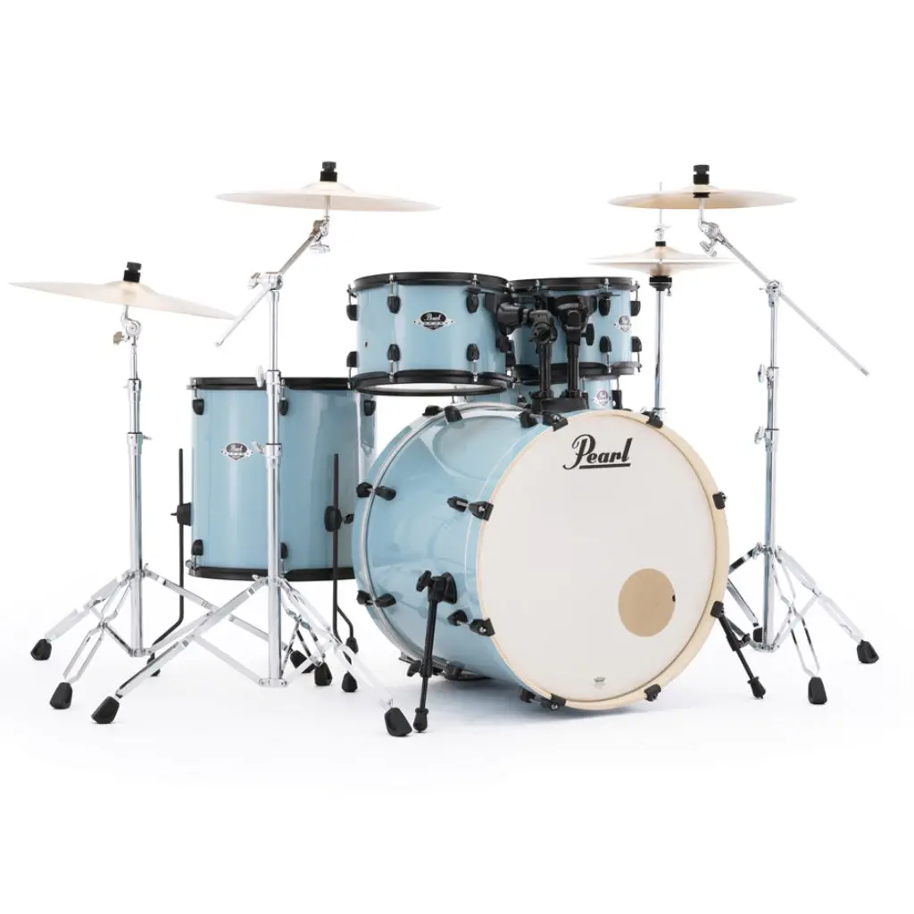 Pearl Export Limited 5Pc 22" Fusion Plus Drum Kit - Daphne Blue With Black Hardware 1