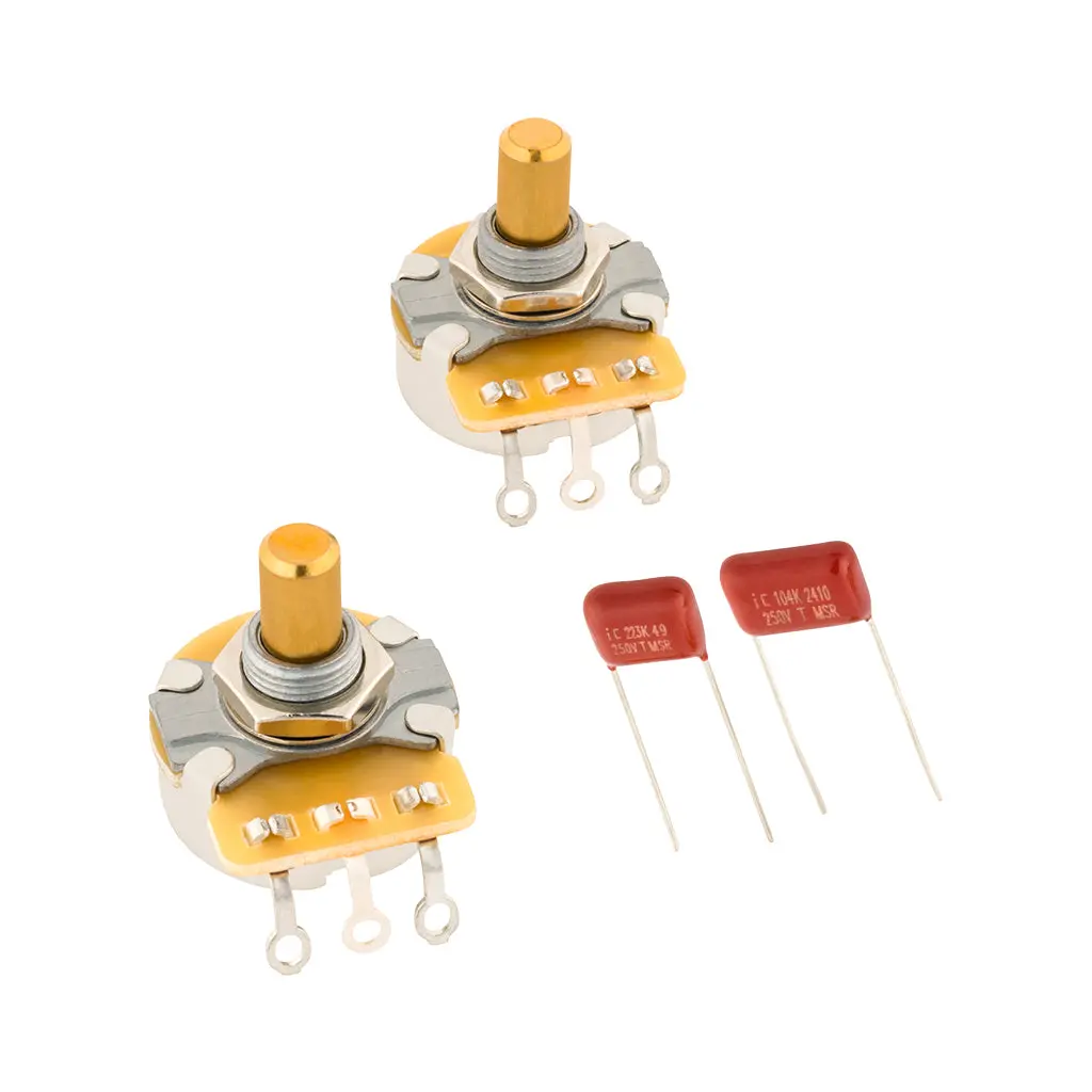 Fender Telecaster Solid Shaft Potentiometer And Capacitor Kit - 2-Pack 1