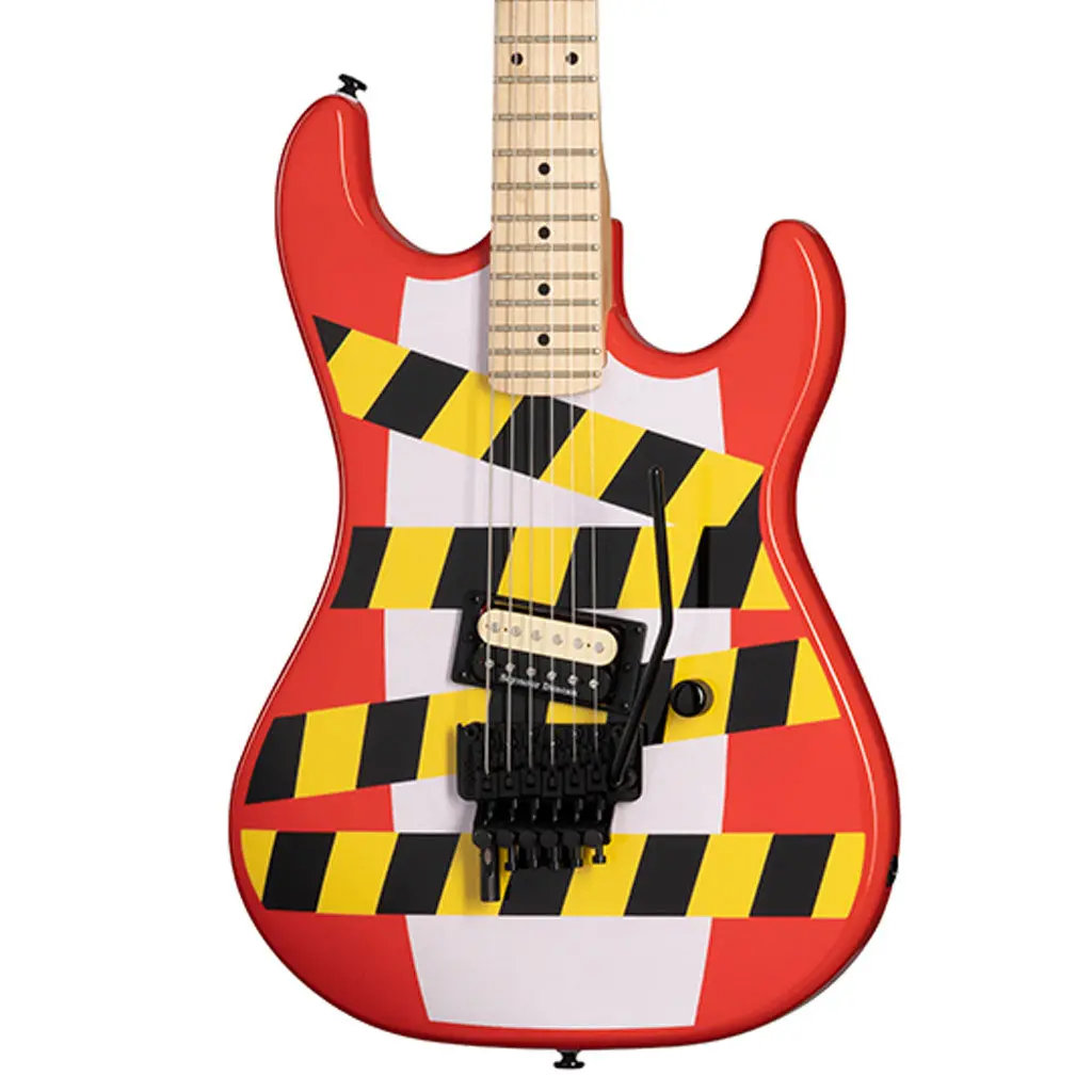 Kramer - Baretta - Custom Graphics -  “Danger Zone” - Warning Tape On White Red 1