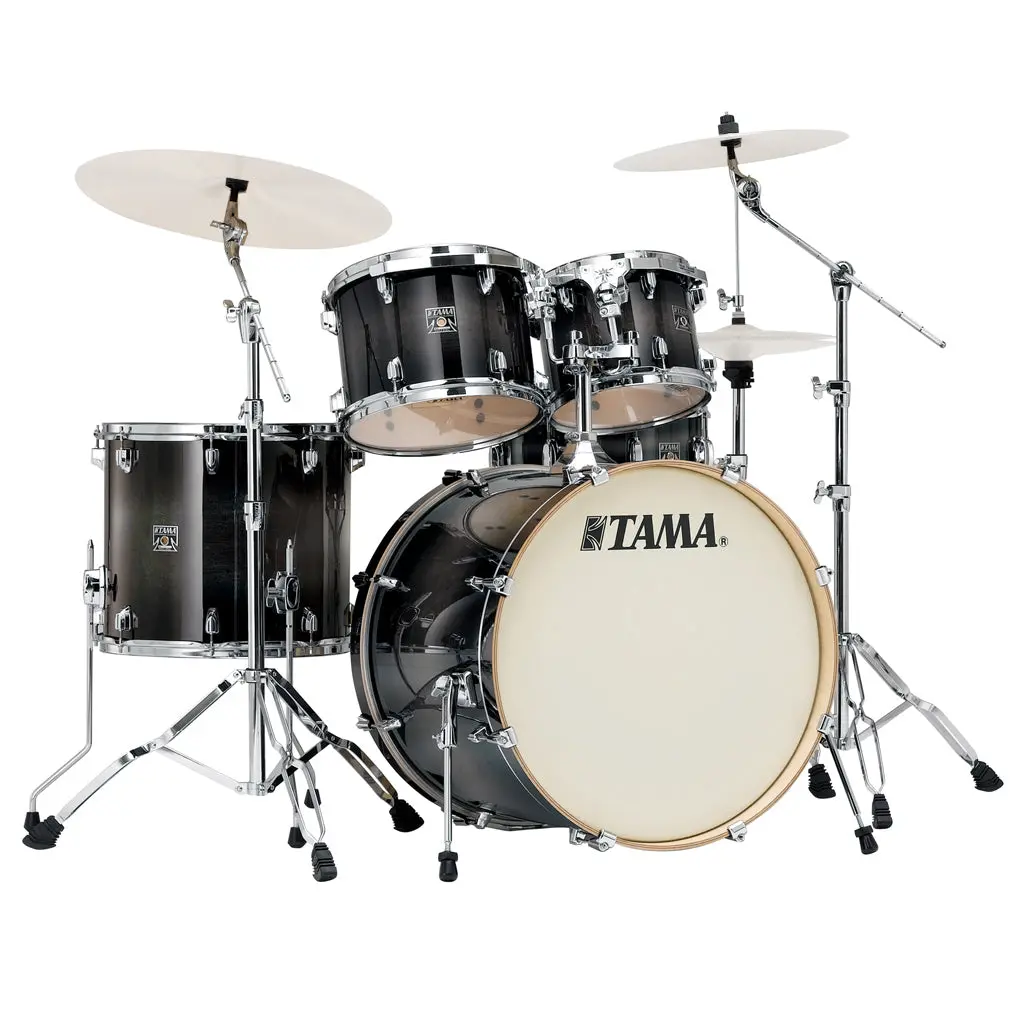 Tama Cl52ks Superstar Classic 5-Piece Shell Pack With 22" Bass Drum And Sm5w Hardware Pack Included - Transparent Black Burst 1