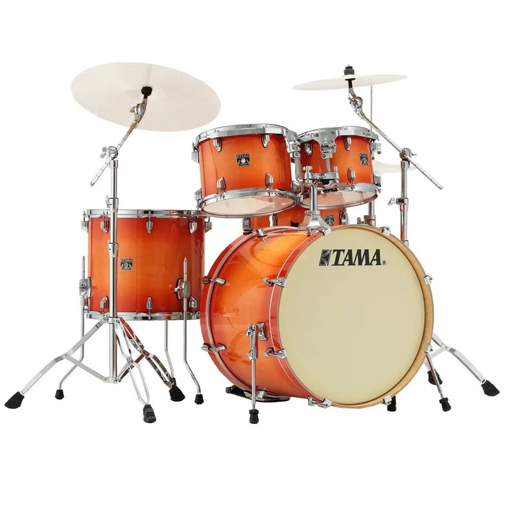 Tama Cl52ks Superstar Classic 5-Piece Shell Pack With 22" Bass Drum And Sm5w Hardware Pack Included - Tangerine Lacquer Burst 1