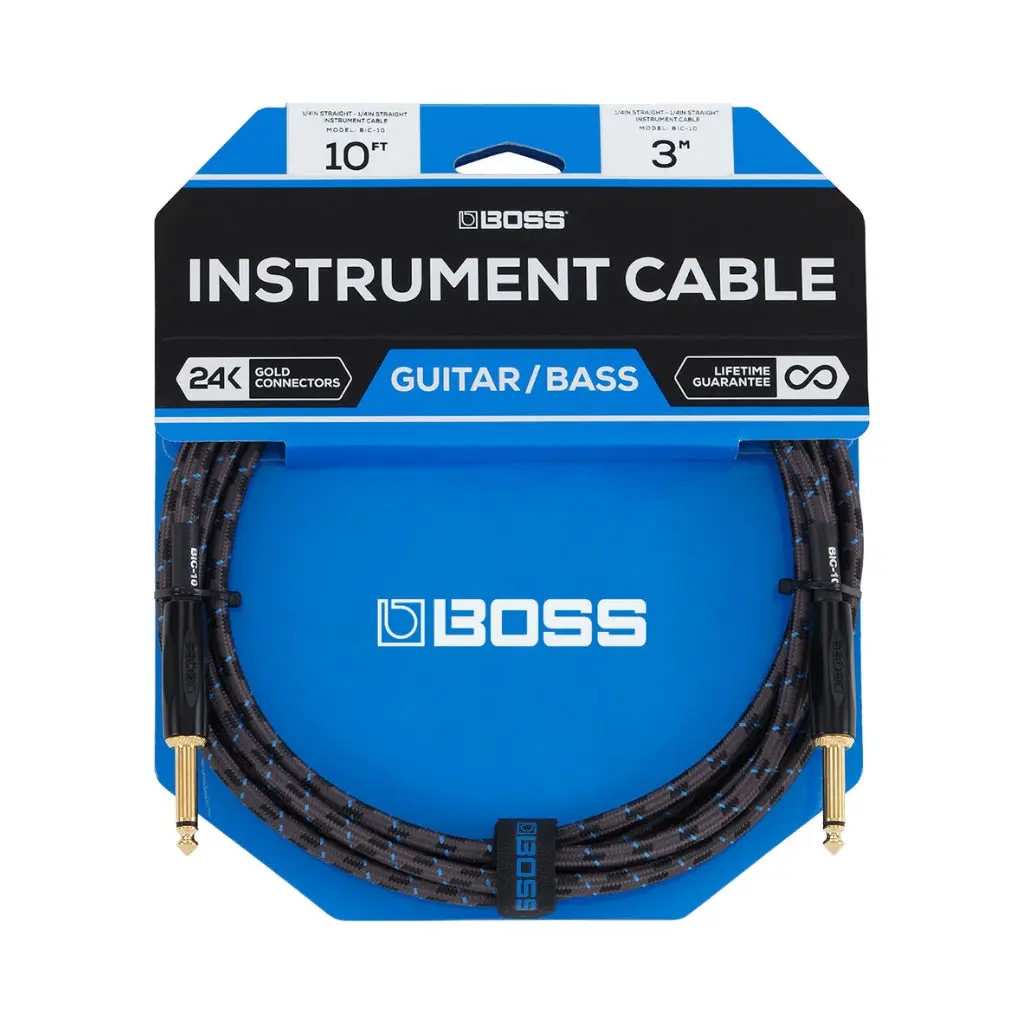 Boss Bic-10 Straight 1/4-Inch Instrument Cable 10Ft 1