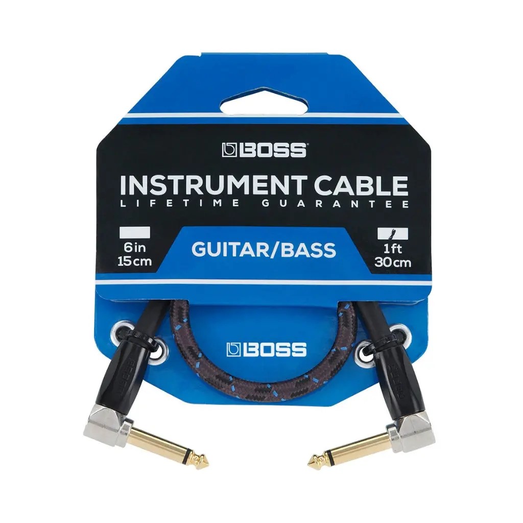 Boss Bic3aa Right-Angle 1/4-Inch Ts To Same Instrument Cable 3Ft 1