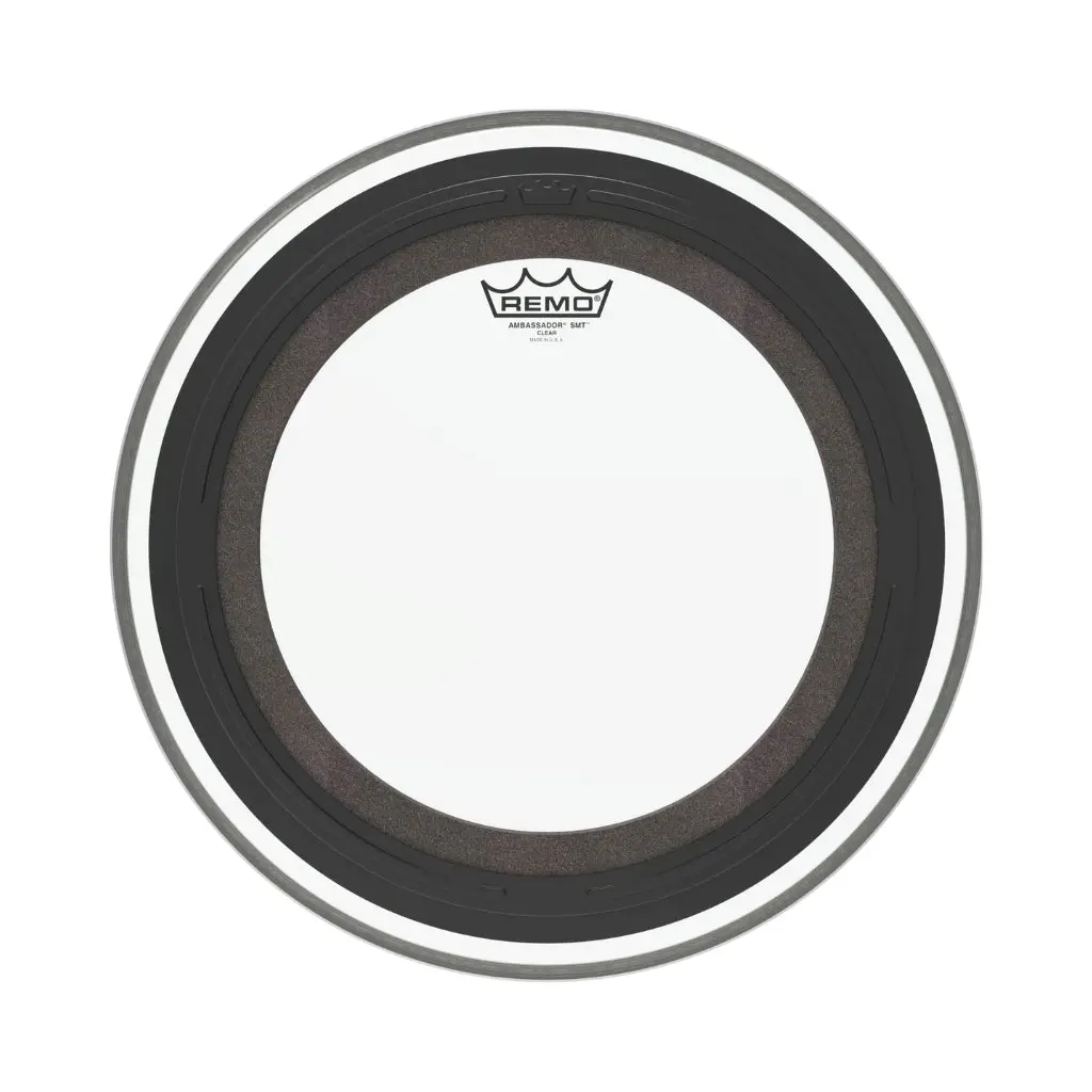 Remo Smt Ambassador Clear 24" Bass Drum. Includes 21⁄2" Falam Patch 1