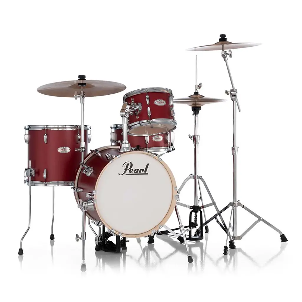 Pearl Midtown 4-Pc Compact Drum Set W/Hardware - Matte Red 1