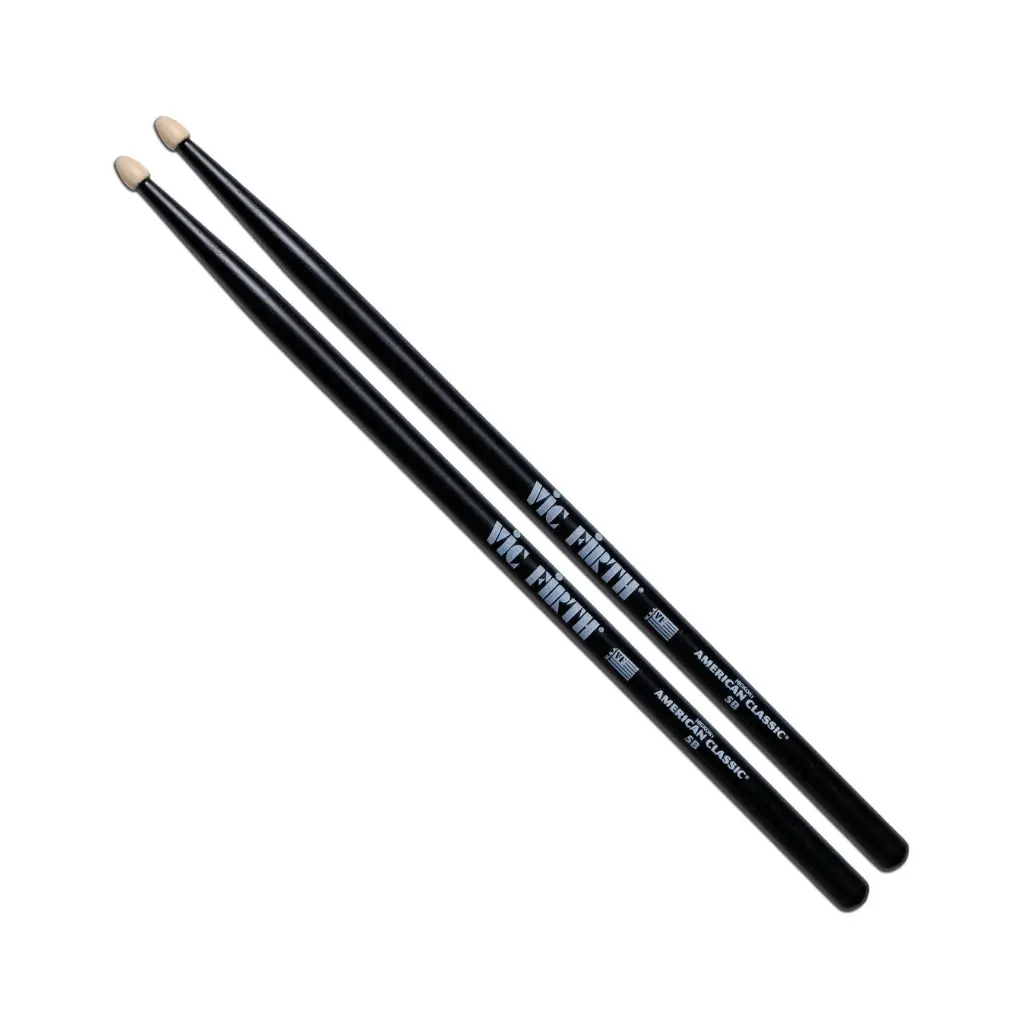 Vic Firth American Classic Drumsticks - 5B - Wood Tip - Black 2
