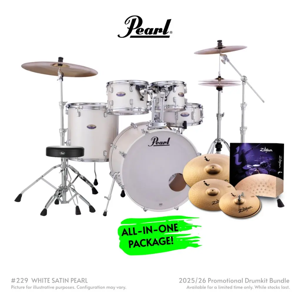 Pearl Decade Maple 5Pc 22" Fusion Plus Increda-Bundle Drum Kit - White Satin Pearl 1