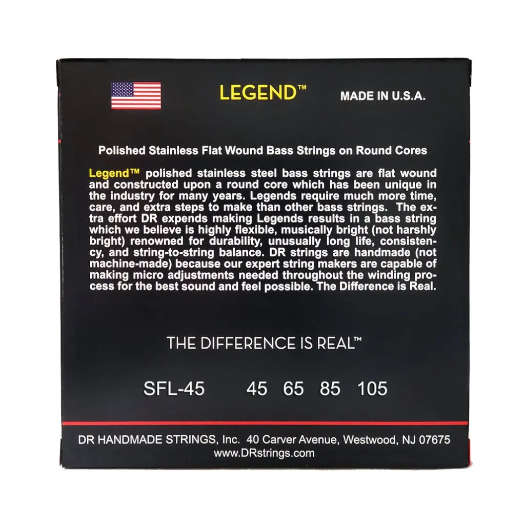 Dr Legend Polished Flatwound Stainless Steel Bass Strings - Medium 45-105 Short Scale 2