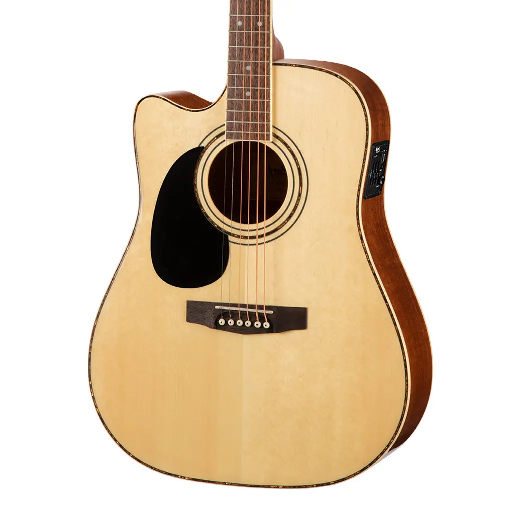 Cort Ad880ce Left Handed Ns Dreadnought Cutaway With Pickups Natural Satin 1