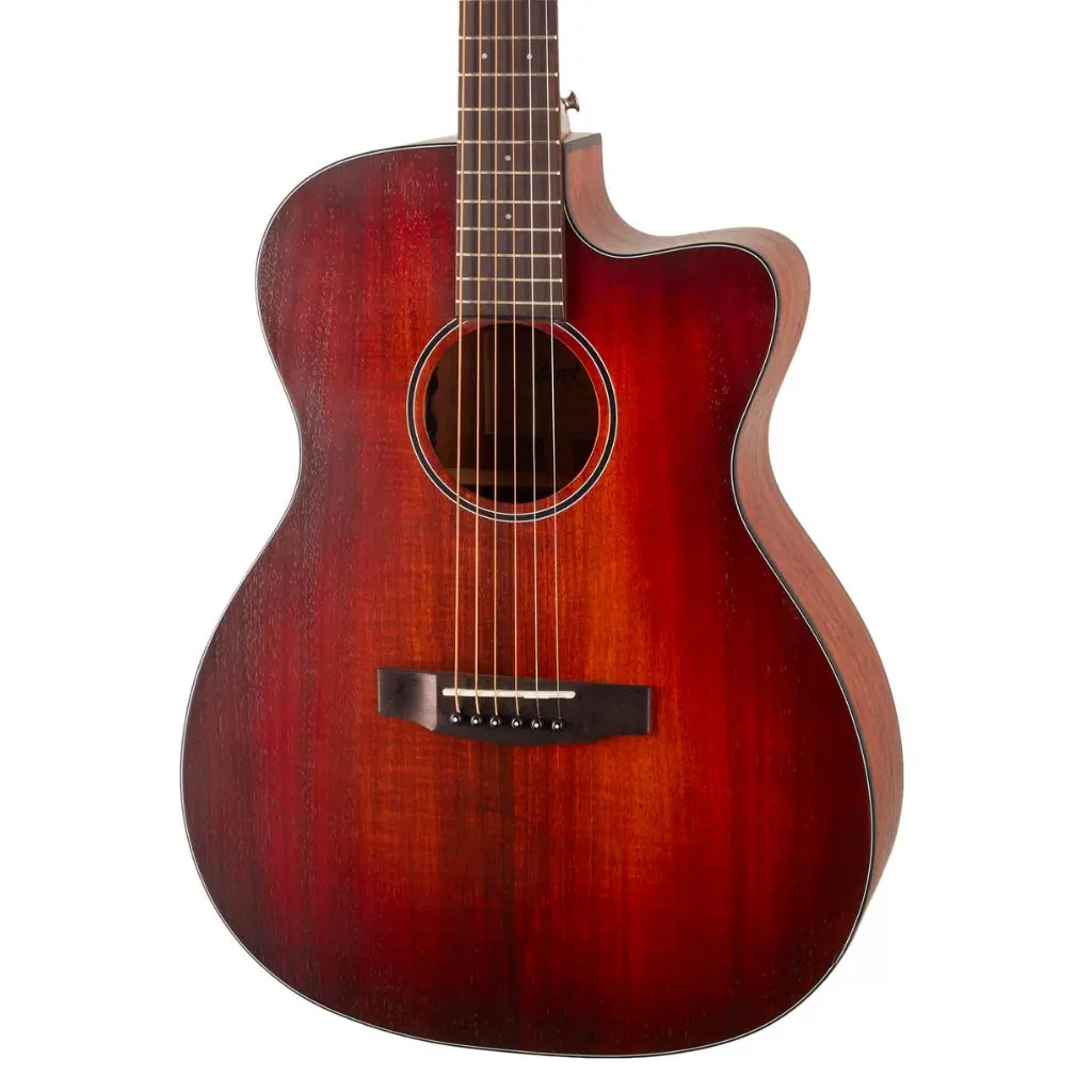 Cort Core-Oc Om All Solid Blackwood Cutaway Acoustic Guitar Open Pore Light Burst W/Case 1