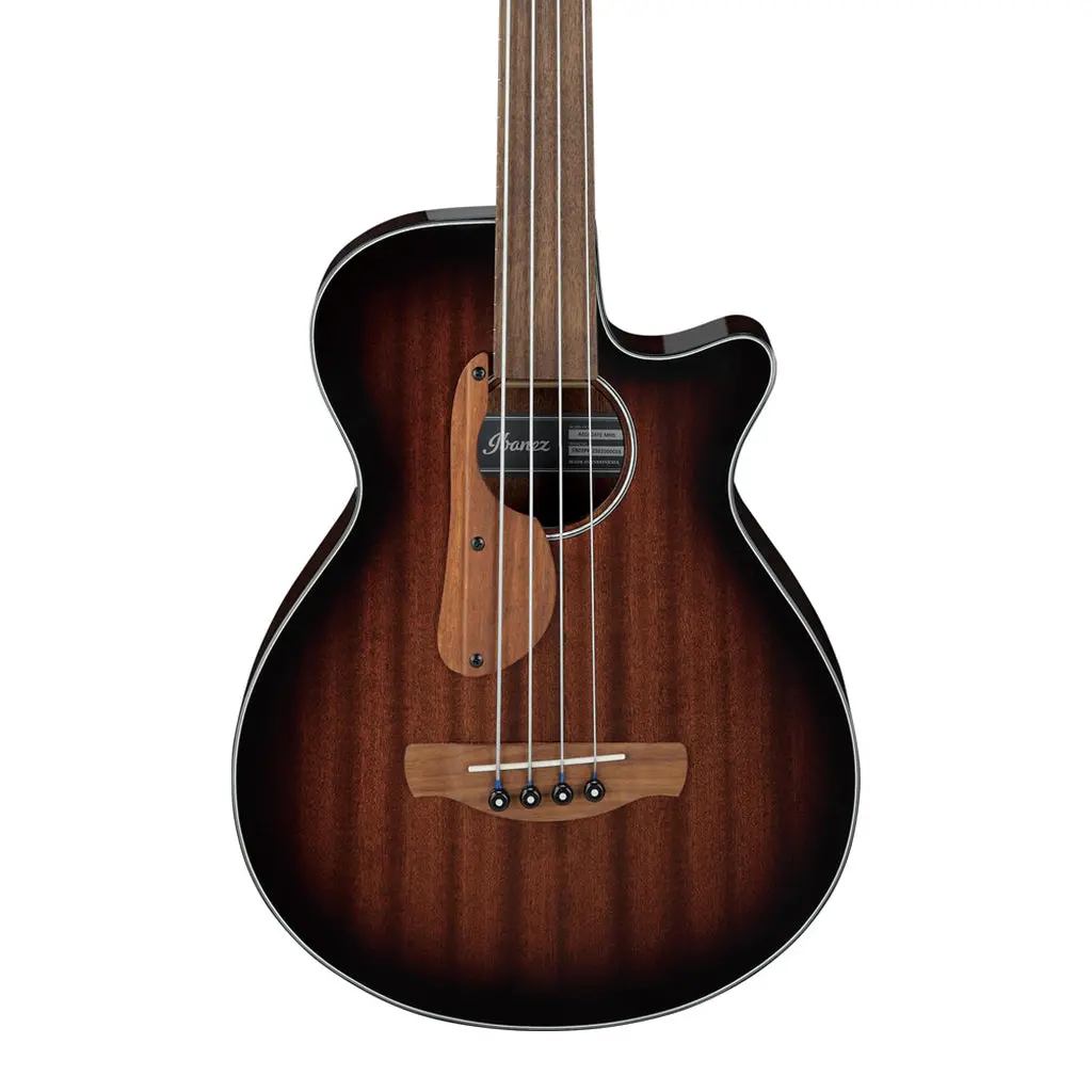 Ibanez Aegb24femhs Electro Acoustic Fretless Bass Guitar - Mahogany Sunburst High Gloss 1