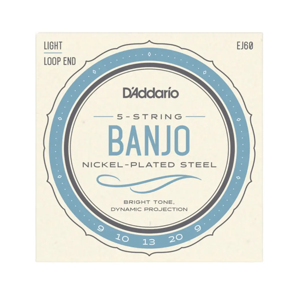 D'addario Ej60 5-String Banjo Strings, Nickel, Light, 9-20 1