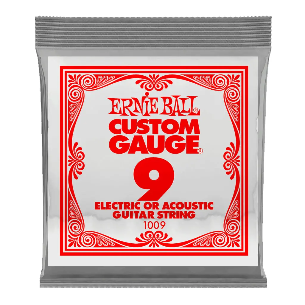 Ernie Ball Acoustic/Electric Single Guitar String Plain Steel - 0.009 1